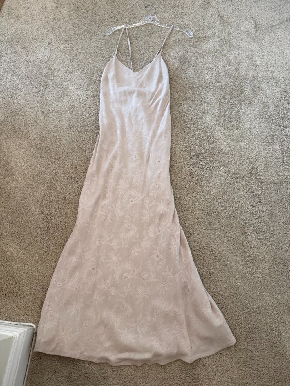 Amuse Society Ivory Floral Jacquard Backless Maxi Dress Size S